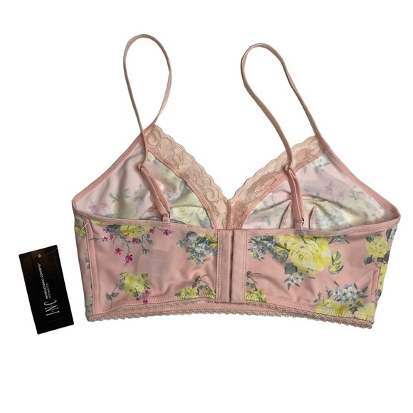 INC International Concepts Intimates Lace Trim Bralette Sunny Rose Pink Medium - Picture 5 of 6